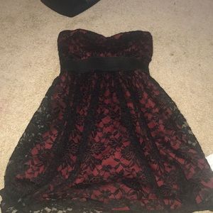 Black and red lace dress